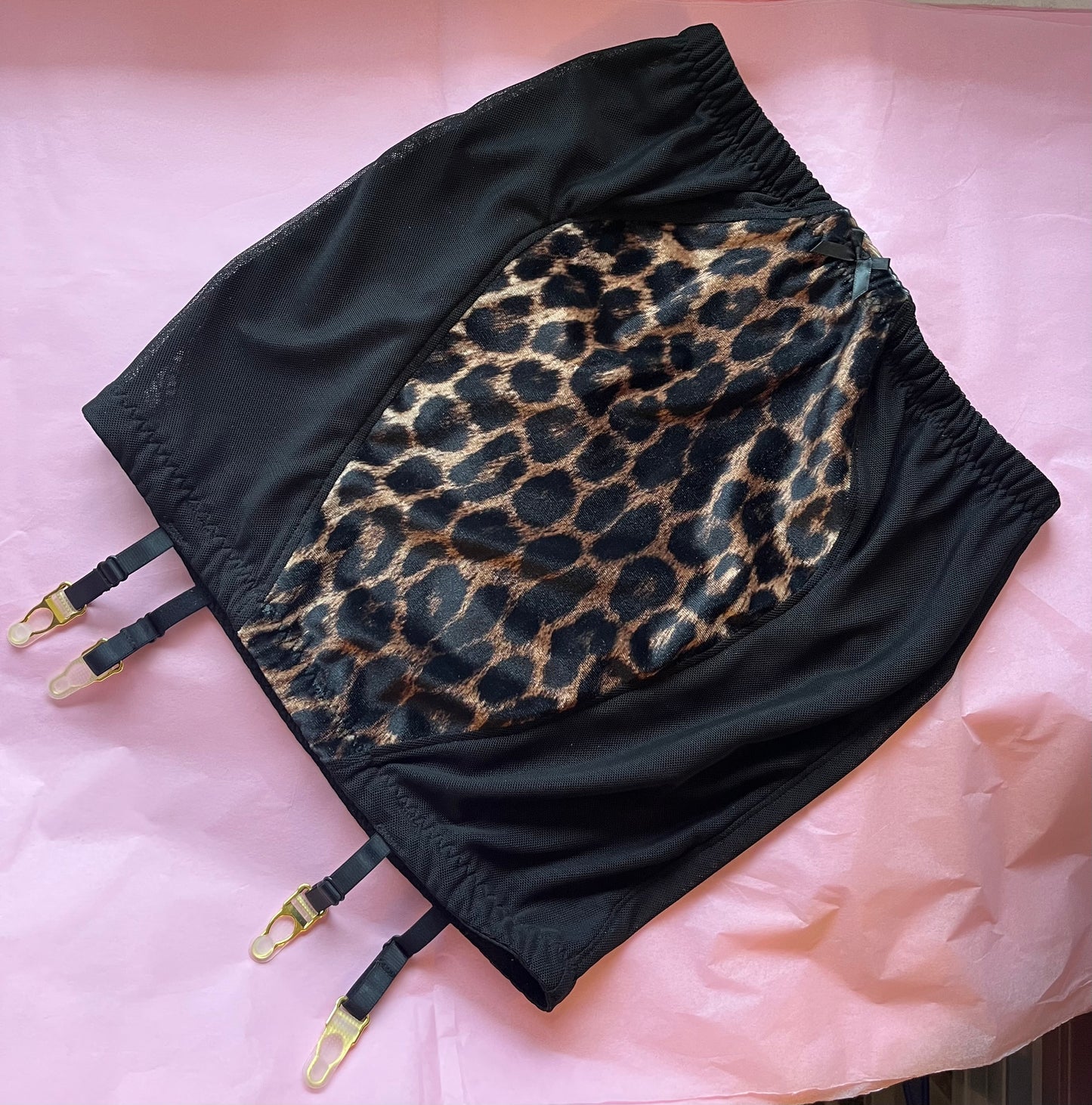 Velvet Leopard Print Girdle