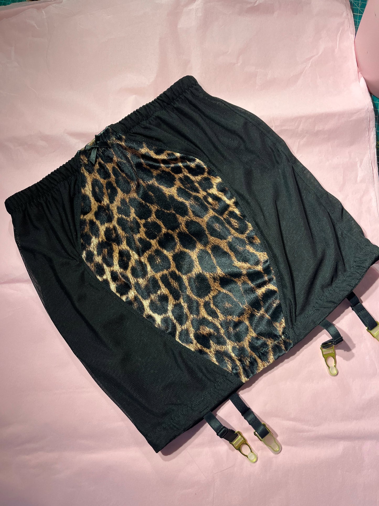 Velvet Leopard Print Girdle