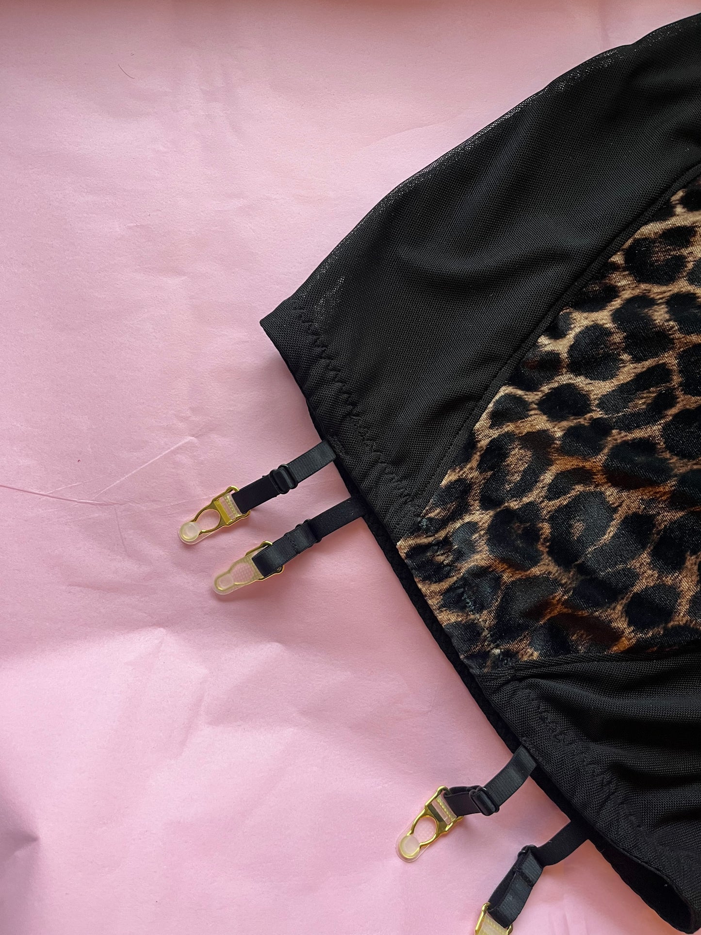 Velvet Leopard Print Girdle
