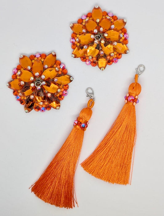 Rhinestone Pasties (Orange)