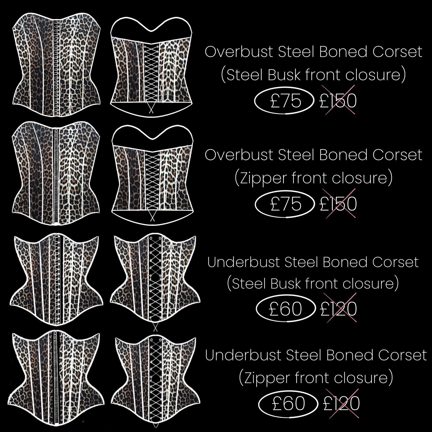 CORSET SAMPLE SALE: Leopard Print