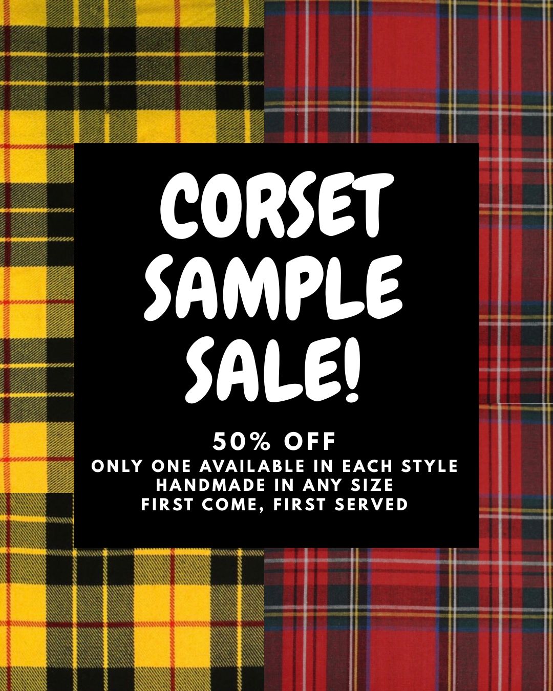 CORSET SAMPLE SALE: Tartan