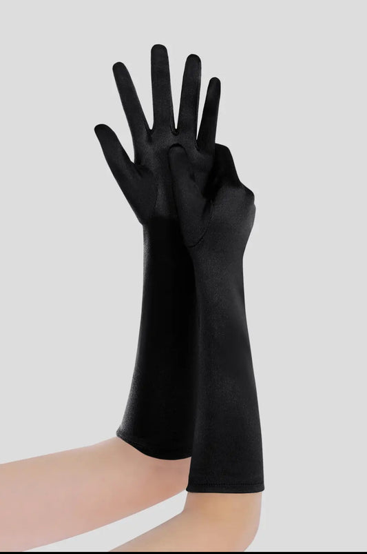 15” Long Stretchy Satin Gloves