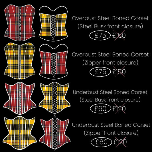 CORSET SAMPLE SALE: Tartan