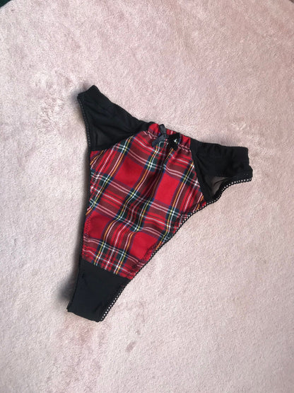 High Leg Thong, Royal Stewart Tartan